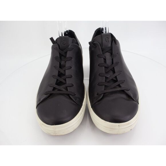 ECCO Men's Soft 7 City Sneaker Mens Size 47 13 Black Leather Lace Up Shoes - Picture 3 of 13